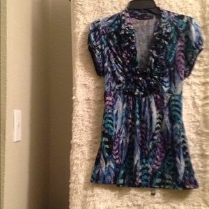 L purple/turquoise top